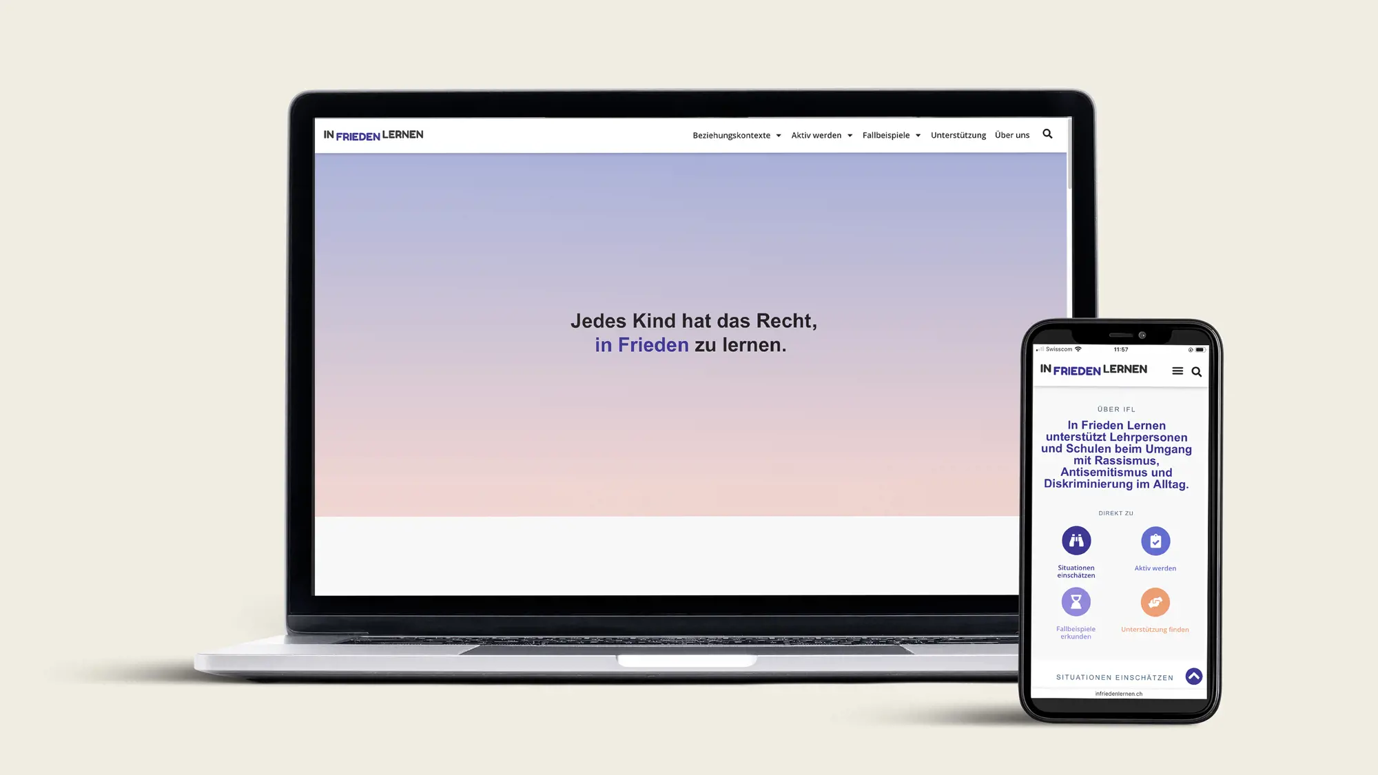 Website https://www.infriedenlernen.ch/