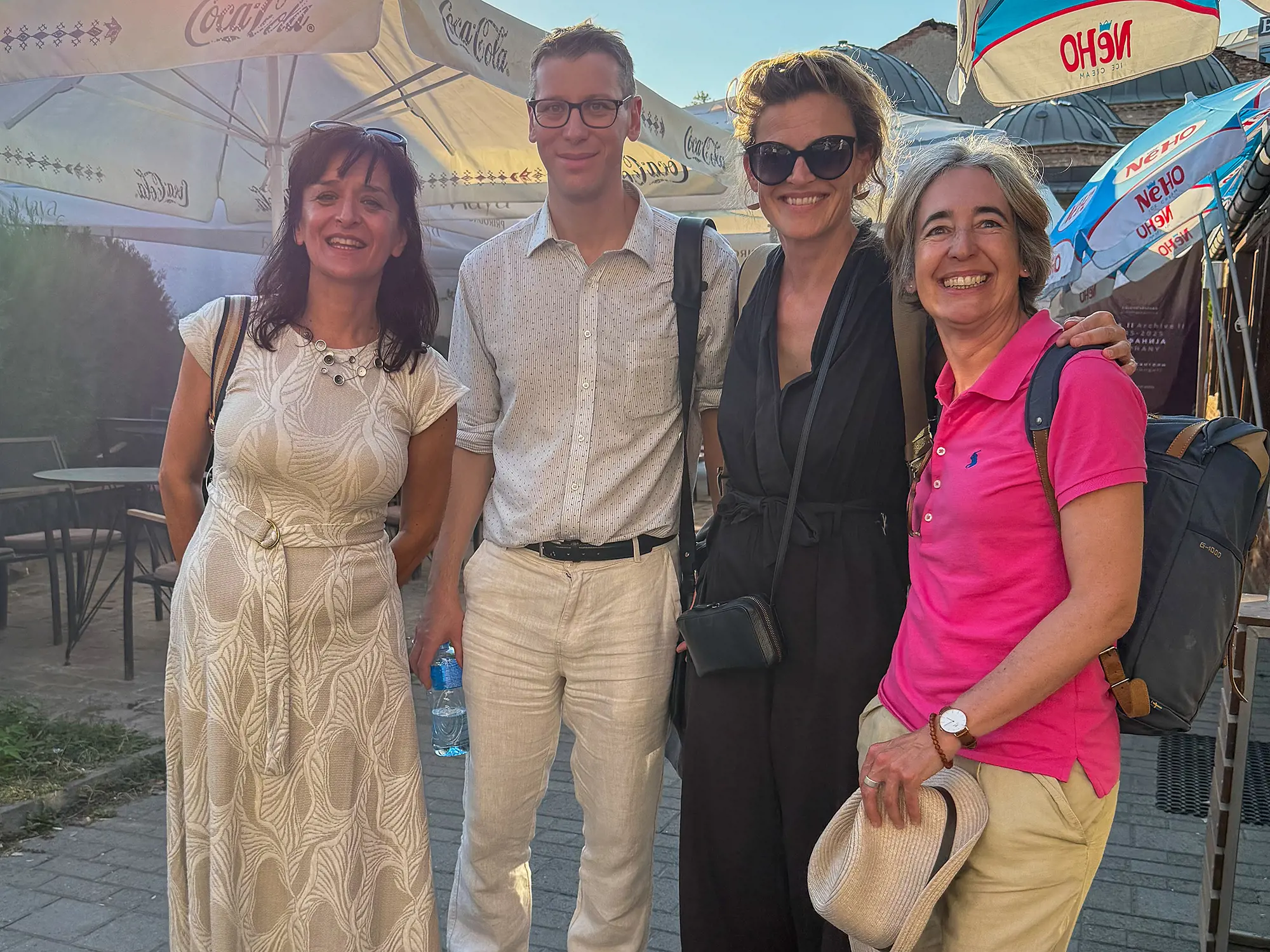 Group photo of Maja Raunik Kirkov from the Ss. Cyril and Methodius University of Skopje and Samir Boulos, Séverine Chuffart Balmer and Nadine Ritzer from the Department for International Projects in Education at PHZH (from left to right)
