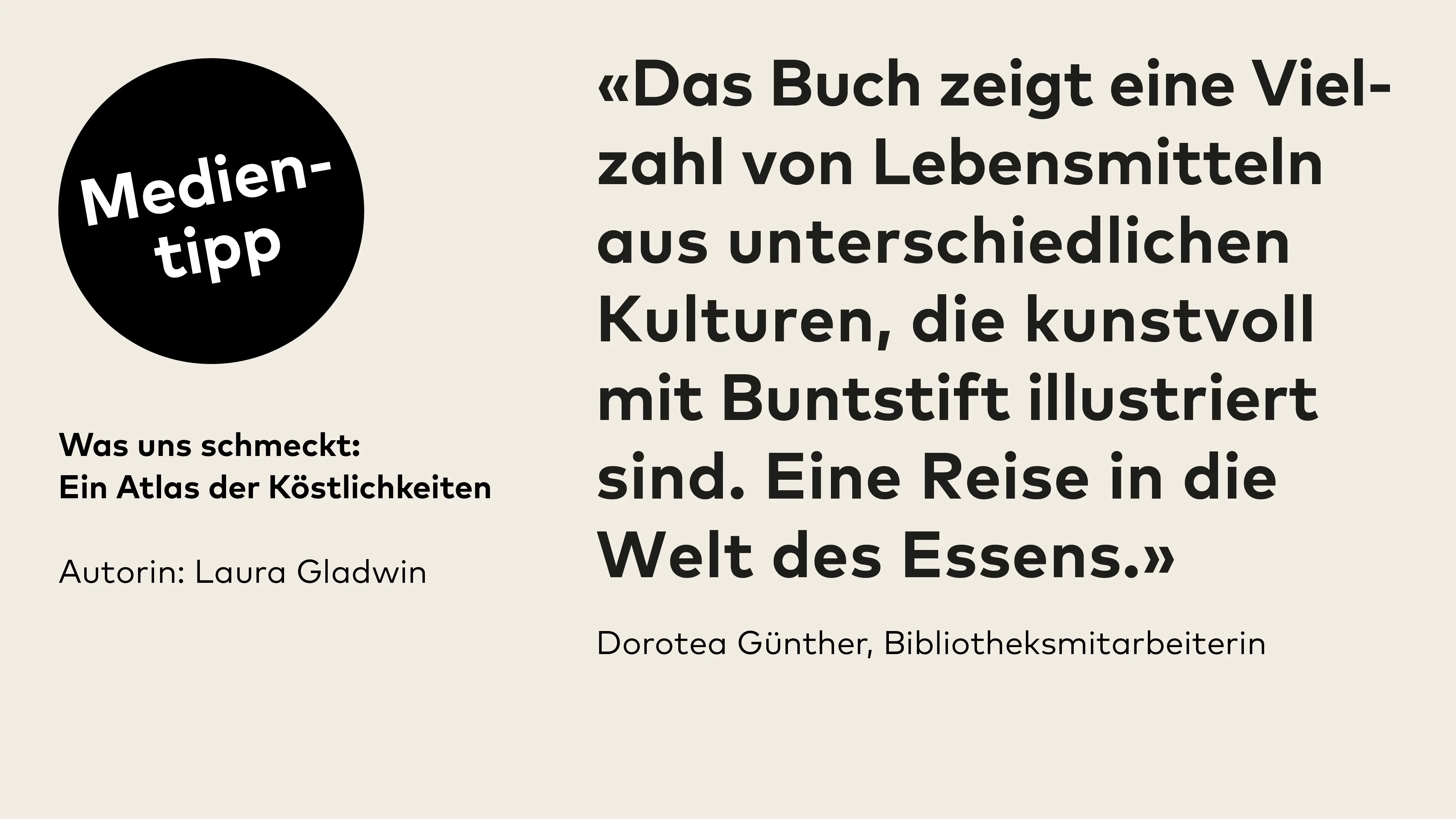 Ein aktueller Medientipp mit Zitat, Zitatgeber:in und Quelle.